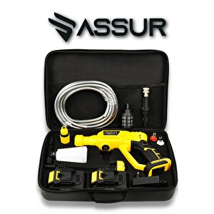Assur 21v Kömürsüz Motor Yüksek Basınçlı Akülü Oto Araba Yıkama Makinesi Şarjlı