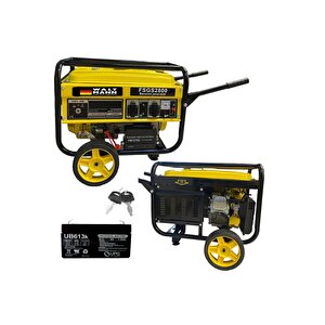 Wm2800 Marşlı Ipli Tekerlekli Benzinli Jeneratör 2.8kw 7.5hp Bakır Sargılı Akü Hediye