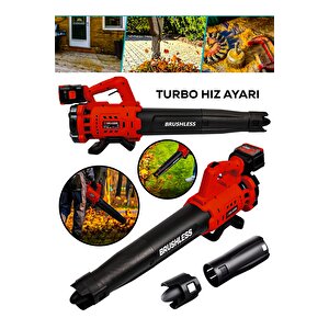 21 V Çift Akülü Turbo Motor 2800 Rpm Yaprak Hava Üfleme Makinesi-kırmızı