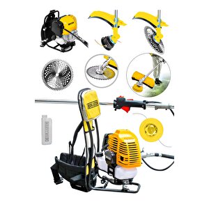 58 Cc 11000 Rpm Sırt Tipi Benzinli Motorlu Ot Çalı Çim Biçme Tırpanı-sarı