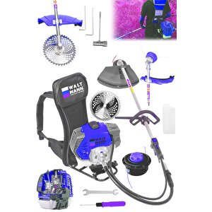 Sırt Tipi Benzinli Motorlu Ot Çalı Çim Biçme Tırpanı 11000rpm 5.9 Hp Mavi
