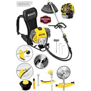 Powerforge Series 58 Cc 11000 Rpm Sırt Tipi Benzinli Motorlu Ot Çalı Çim Biçme Tırpanı-sarı