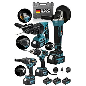 4 Lü Set Şarjlı Kömürsüz Motor Matkap Vidalama-kırıcı Delici Hılti-taşlama-somun Sökme Makinesi