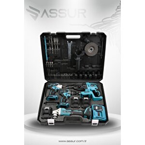21v Darbeli Kömürsüz Kırıcı Delici Hilti & Taşlama & Matkap & Somun Sıkma Sökme 4'lü Set