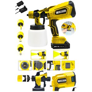 Powerforge 21v Çift Akülü 300 Mm Vernik Sprey Boya Püskürtme Makinesi-sarı