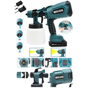Powerforge 21v Çift Akülü 300 Mm Vernik Sprey Boya Püskürtme Makinesi-mavi
