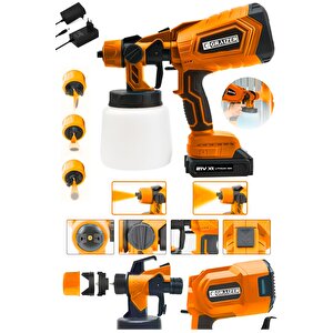Powerforge 21v Çift Akülü 300 Mm Vernik Sprey Boya Püskürtme Makinesi-turuncu