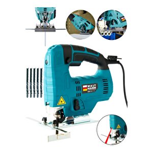 Professional Devir Ayarlı Dekupaj Bıçkı Testere Makinası Bakır Sargılı  Lazerli 1200 W Mavi