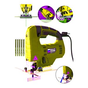 Professional Devir Ayarlı Dekupaj Bıçkı Testere Makinası Bakır Sargılı Lazerli-sarı