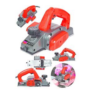 4200 W Sjs Bakir Sargili Metal Sanziman Motor Korumali Cift Bicakli Planya Makinesi Kırmızı