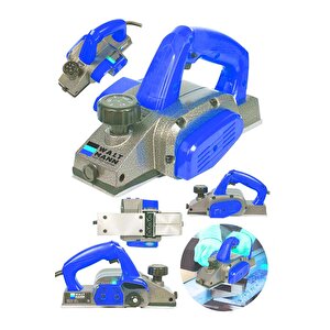 4200 W Bakir Sargili Metal Sanziman Motor Korumali Cift Bicakli Planya Makinesi Mavi