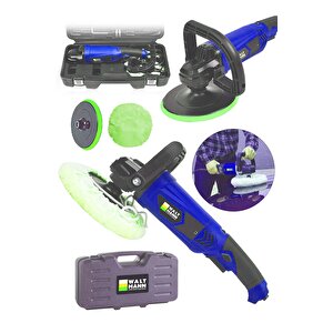 Devir Ayarlı Polisaj Makinesi 1300 Watt 180mm 6 Kademeli Pasta Cila Kiti Hediye Mavi