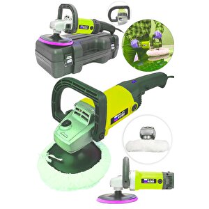 Devir Ayarlı Polisaj Makinesi 1800 Watt 180mm 6 Kademeli Pasta Cila Kiti Hediye Sarı