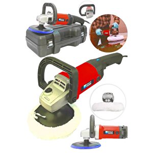 Devir Ayarlı Polisaj Makinesi 1800 Watt 180mm 6 Kademeli Pasta Cila Kiti Hediye Kirmizi