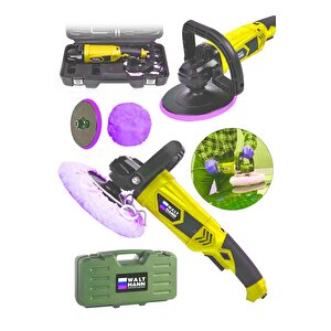 Devir Ayarlı Polisaj Makinesi 1300 Watt 180mm 6 Kademeli Pasta Cila Kiti Hediye Sarı