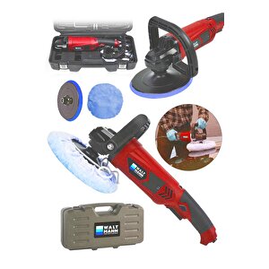 Devir Ayarlı Polisaj Makinesi 1300 Watt 180mm 6 Kademeli Pasta Cila Kiti Hediye Kırmızı