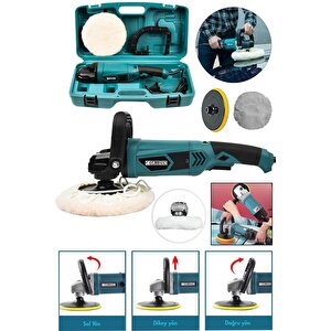 Devir Ayarlı Polisaj Makinesi 6 Kademeli Pasta Cila Kiti 1300 Watt 180 Mm