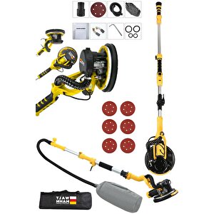 Germany 360'ledli 1100w Pro Alçıpan Duvar Zımpara Makinası Toz Emmeli  - Sarı