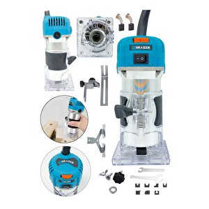 6 Kademe Devir Ayarlı Formika Traşlama Freze Makinesi 6 Mm -mavi̇