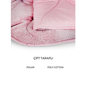 Moda Home Bedding Welsoft Pembe Yorgan Seti Çift Kişilik (2adet Silikon Yastık Ve Kılıfları Hediye)
