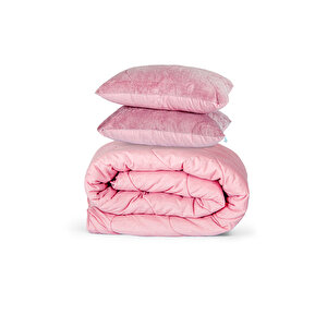 Moda Home Bedding Welsoft Pembe Yorgan Seti Çift Kişilik (2adet Silikon Yastık Ve Kılıfları Hediye)