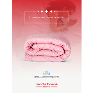 Moda Home Bedding Welsoft Pembe Yorgan Seti Çift Kişilik (2adet Silikon Yastık Ve Kılıfları Hediye)