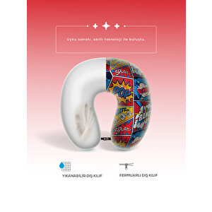 Moda Home Bedding Visco Ortopedik Seyahat Yastığı-visco Yastık,çıkarılabilir Kılıf,pop Art