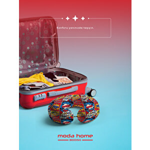 Moda Home Bedding Visco Ortopedik Seyahat Yastığı-visco Yastık,çıkarılabilir Kılıf,pop Art