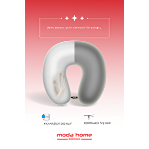 Moda Home Bedding 2li Seyahat Yastığı Gri