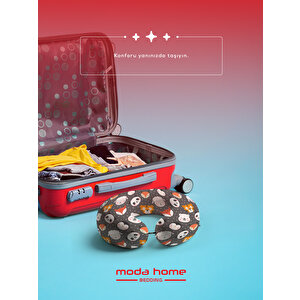 Moda Home Bedding Visco Ortopedik Seyahat Yastığı- Visco Yastık,çıkarılabilir Kılıf, Animal