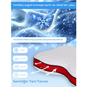 2 Adet Vısco Ortopedık Horlama Azaltıcı-önleyici Yastık,çift Taraflı Soğuk Kumaşlı Terletmeyen Yastık