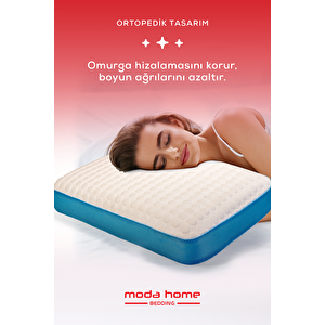 Moda Home Bedding Visco Bubbli Tombik Yastık Mavi̇, Visco Yastık, Ortopedik Yastık