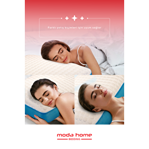 Moda Home Bedding Visco Bubbli Tombik Yastık Mavi̇, Visco Yastık, Ortopedik Yastık