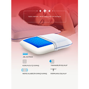 Moda Home Bedding Terletmeyen Ortopedik Visco Yastık Serinleten Visco Yastık Jelli Yastık
