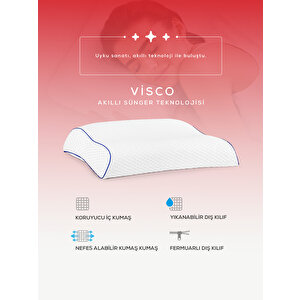 Moda Home Bedding Yüksek Boyun Destekli Ortopedik Yastık Çift Boyun Destekli Visco Yastık