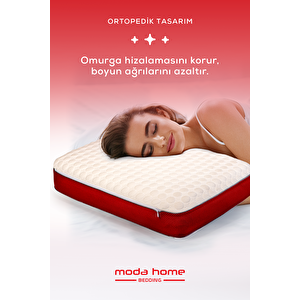 Moda Home Bedding Visco Bubbli Tombik Yastık Bordo , Visco Yastık, Ortopedik Yastık