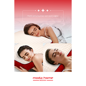 Moda Home Bedding Visco Bubbli Tombik Yastık Bordo , Visco Yastık, Ortopedik Yastık