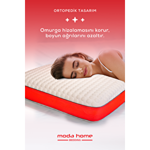 Moda Home Bedding Visco Bubbli Tombik Yastık Pembe,  Visco Yastık, Ortopedik Yastık