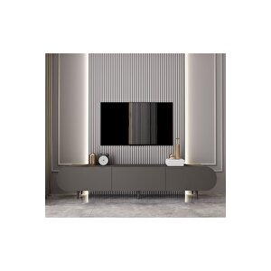 Regulus Mdf 3 Kapakli Ahşap Ayakli 180 Cm Country Tv Üni̇tesi̇ Gri