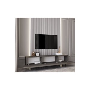 Regulus Mdf 3 Kapakli Ahşap Ayakli 180 Cm Country Tv Üni̇tesi̇ Gri