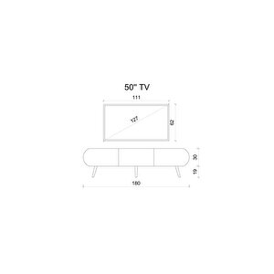 Regulus Mdf 3 Kapakli Ahşap Ayakli 180 Cm Country Tv Üni̇tesi̇