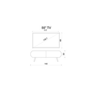 Regulus Mdf 2 Kapakli Ahşap Ayakli 140 Cm Country Tv Üni̇tesi̇