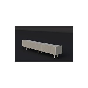 Capella  Mdf 6 Kapaklı Ahşap Ayaklı (120 Cm X 2 Adet) 240 Cm Tv Ünitesi Kumtaşı
