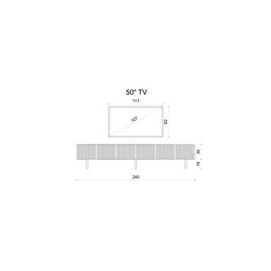 Mdf 6 Kapaklı Ahşap Ayaklı (120 Cm X 2 Adet) 240 Cm Tv Ünitesi