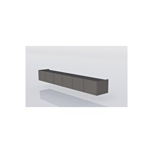 Capella  Mdf 6 Kapaklı Duvara Monte (120 Cm X 2 Adet) 240 Cm Tv Ünitesi Gri