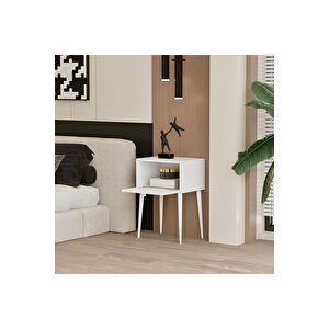 Canopus Mdf Beyaz Ahşap Ayakli Tek Kapakli Komodi̇n