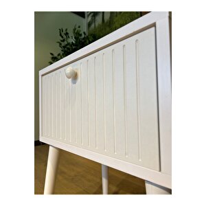 Canopus Mdf Beyaz Ahşap Ayakli Tek Kapakli Komodi̇n