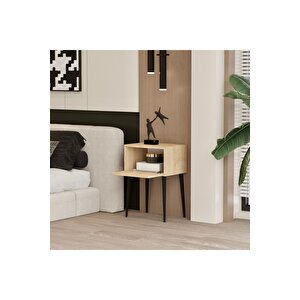 Canopus Mdf Safi̇r Meşe Ahşap Ayakli Tek Kapakli Komodi̇n