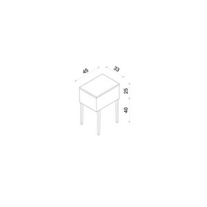 Canopus Mdf Safi̇r Meşe Ahşap Ayakli Tek Kapakli Komodi̇n