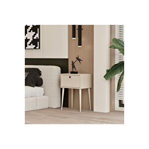 Canopus Mdf Kum Taşi Rengi̇ Ahşap Ayakli Tek Kapakli Komodi̇n